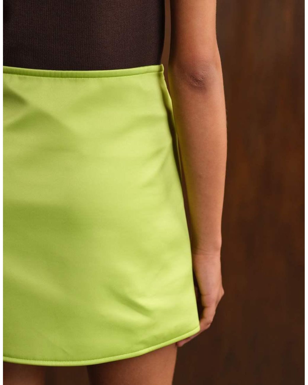ASOS Brown Co-Ord Satin Mini Skirt