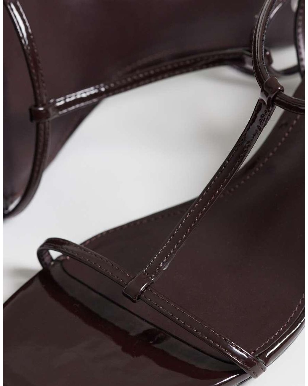 Mango White Toe Post Heeled Sandals