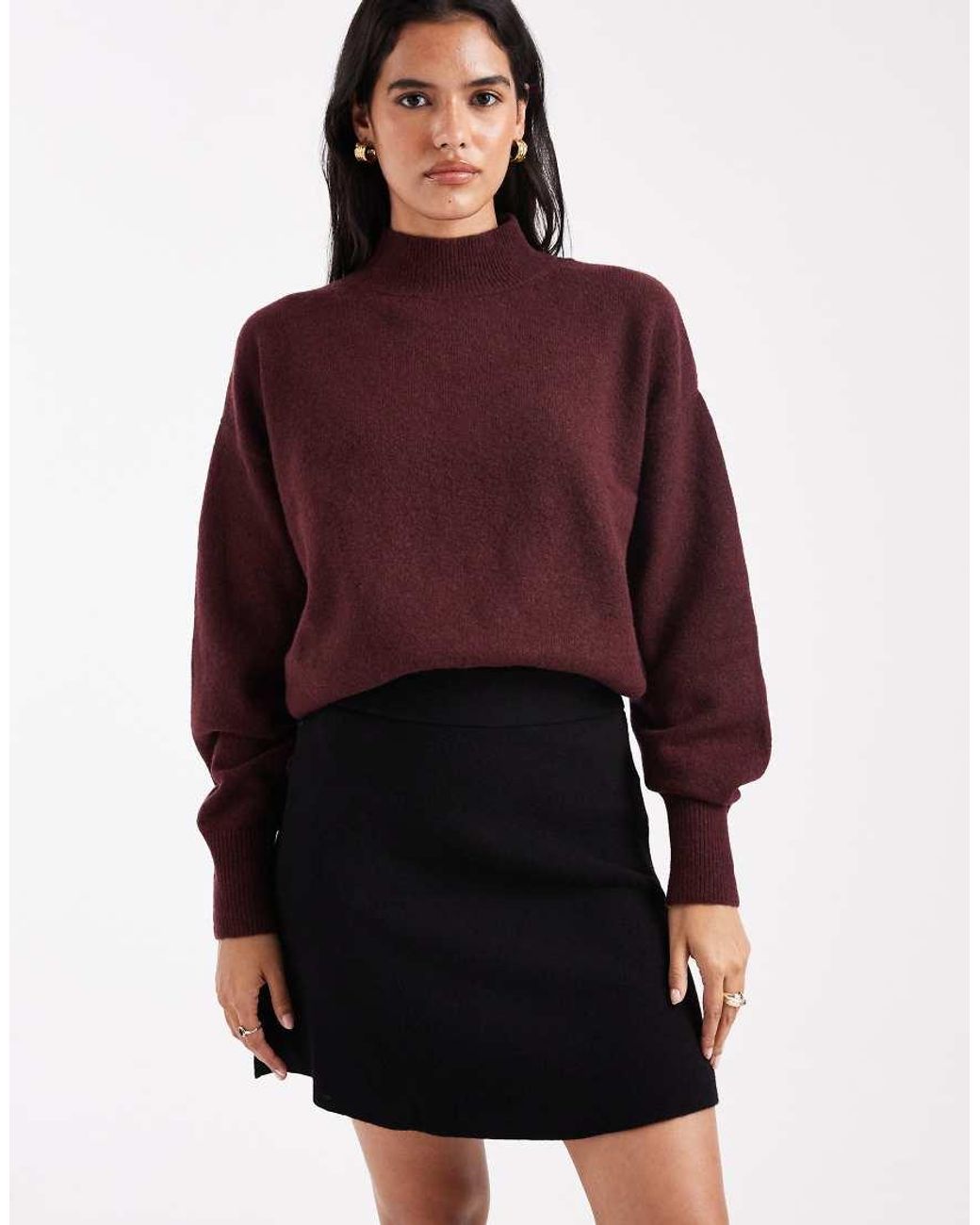 Vero Moda Red Knitted Flippy Mini Skirt