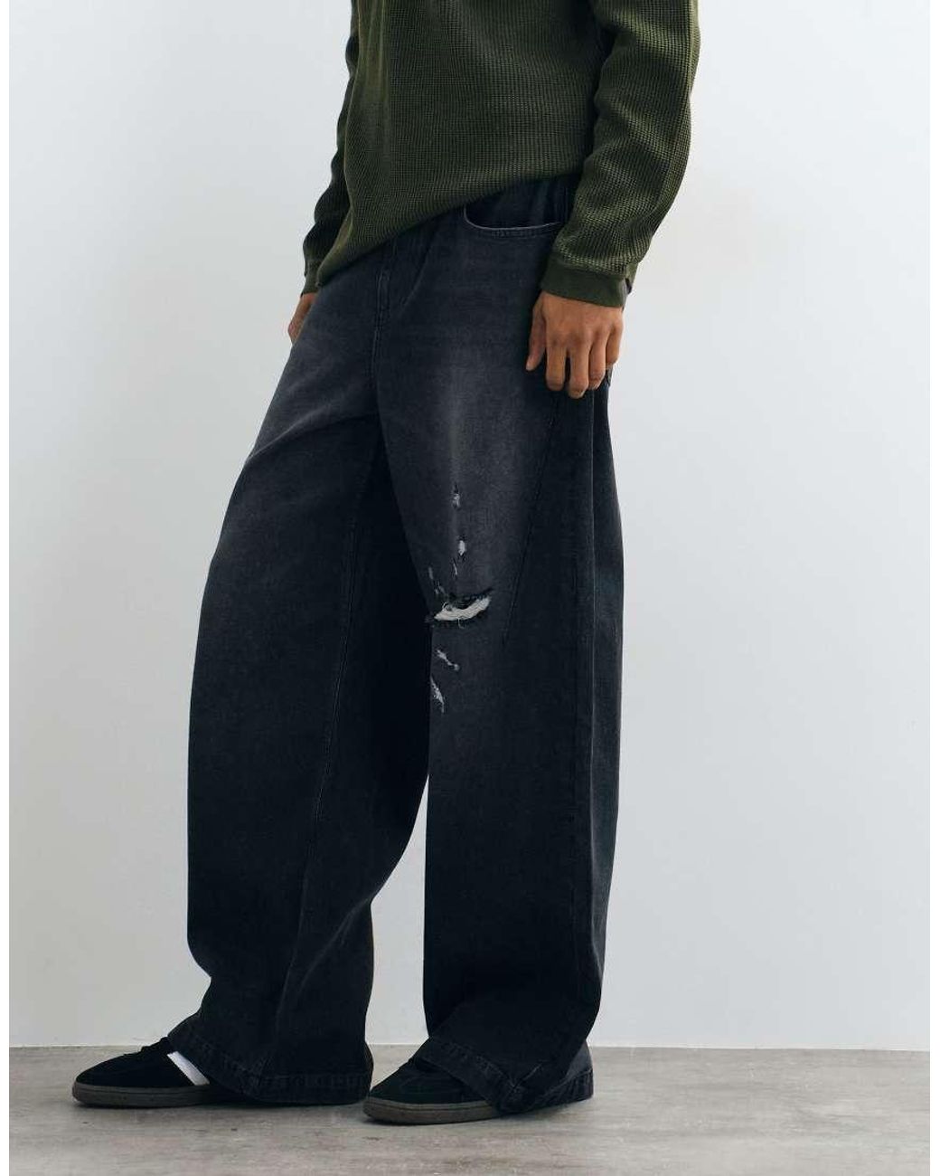 ASOS Blue Extreme baggy Jeans for men