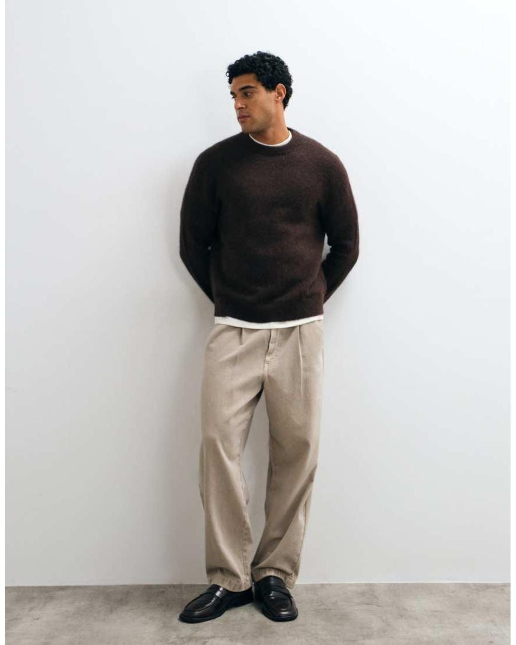 ARKET Brown Alpaca Wool Blend Jumper for men