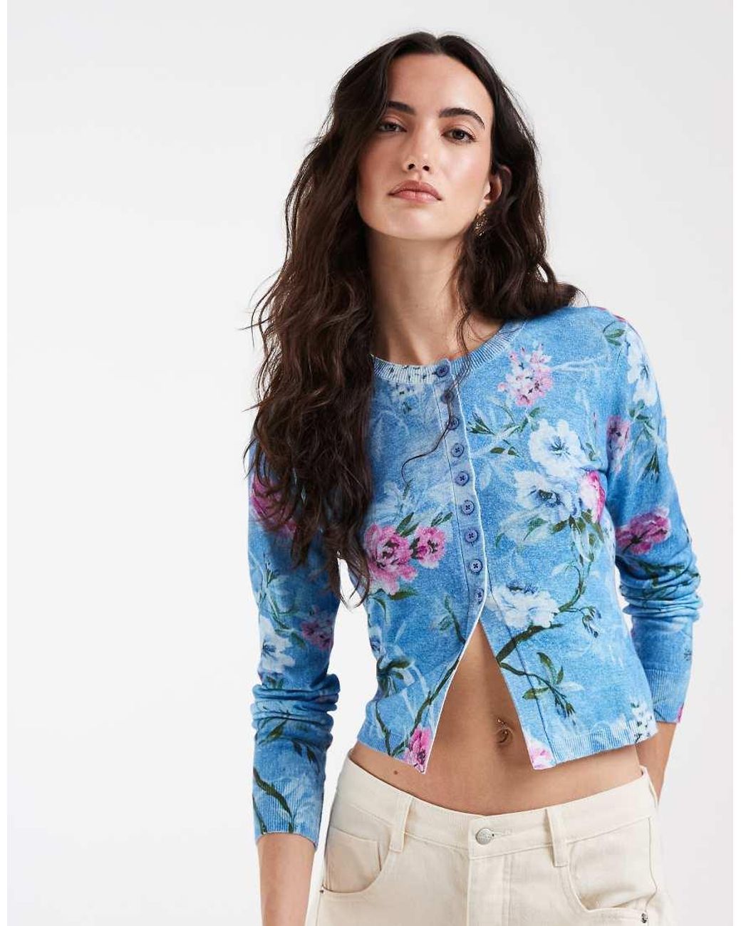 Muse Assembly Blue Button Down Cardigan
