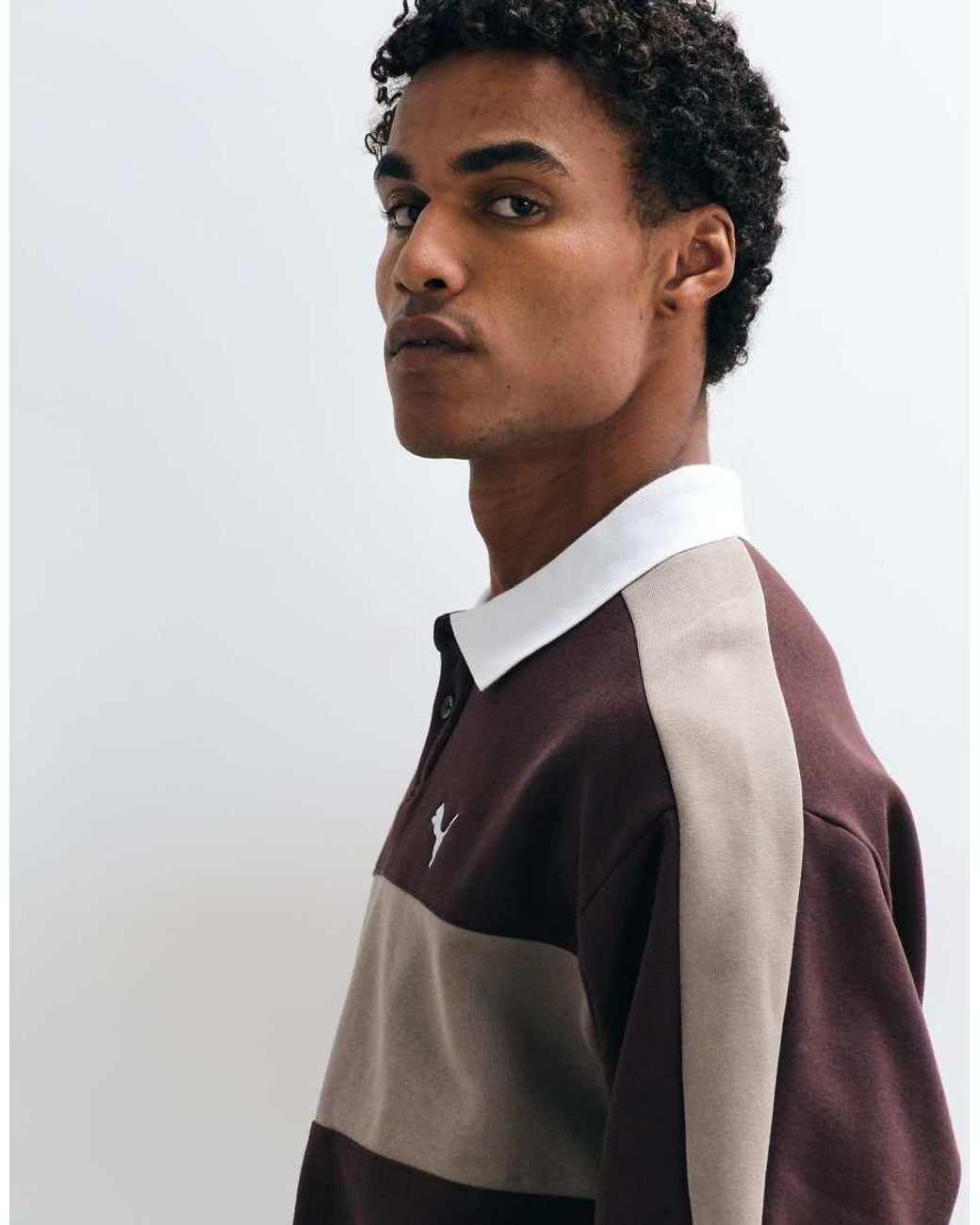 PUMA Brown T7 Relaxed Polo Crew Neck Sweatshirt for men