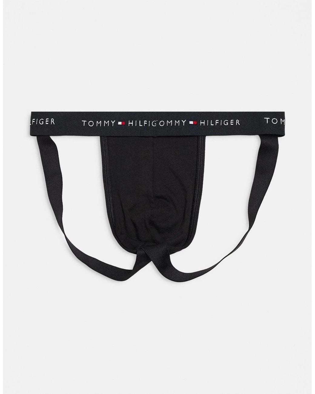 Tommy Hilfiger Black Signature Cotton 3 Pack Jockstraps for men