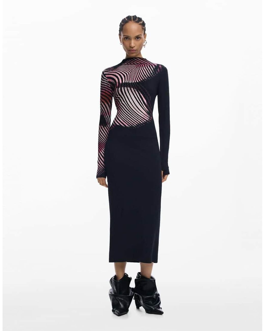 Desigual Blue Maxi Dress Waves