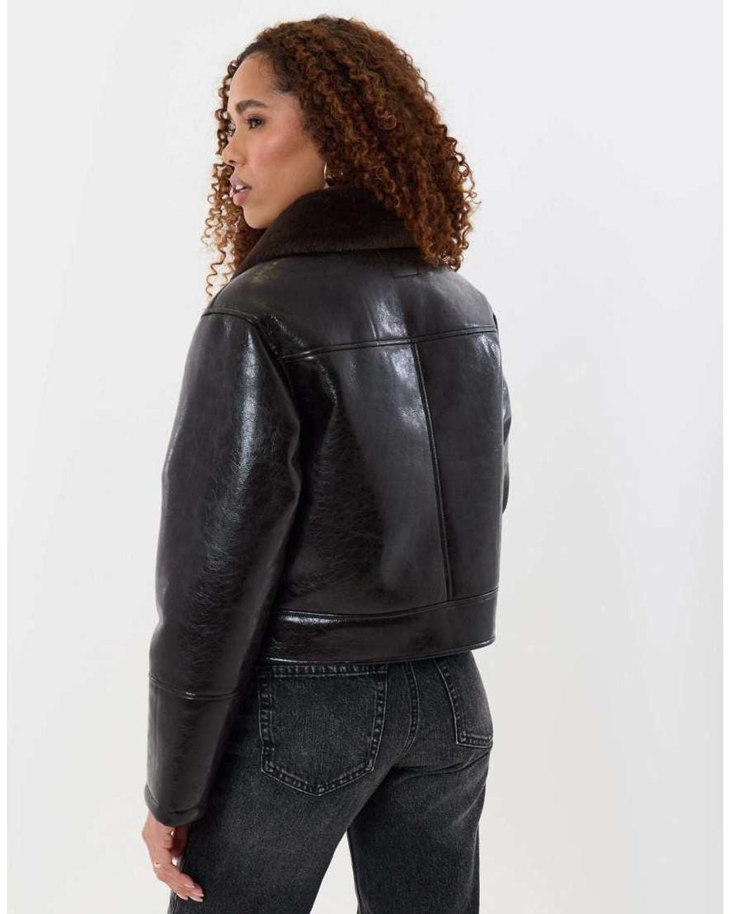 Threadbare Black Faux Suede Biker Jacket