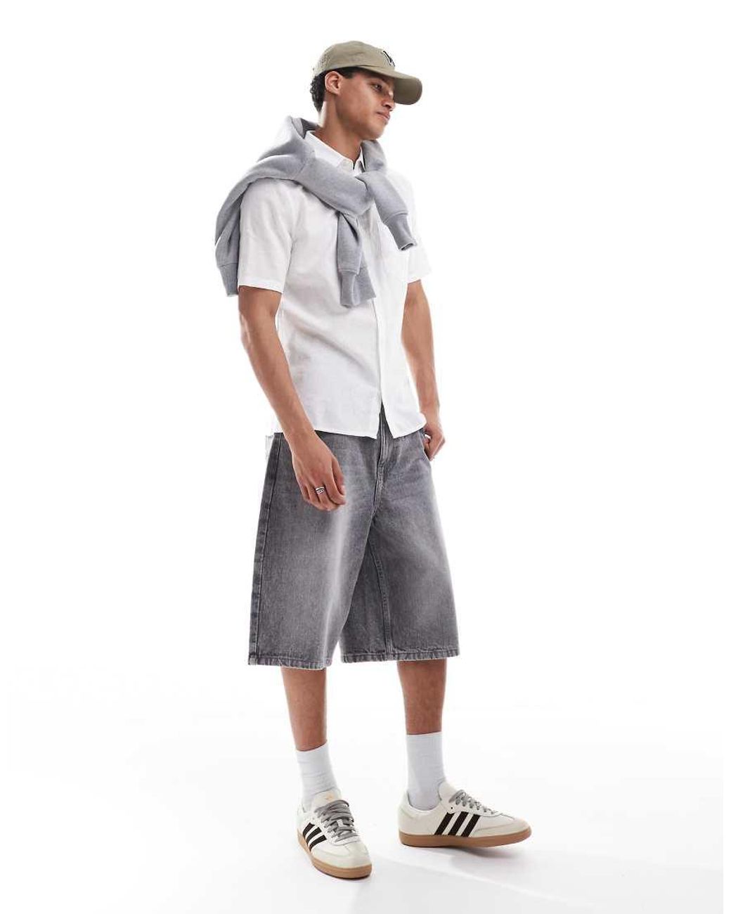 Only & Sons Regular-Fit Overhemd Van Linnenmix Met Korte Mouwen in het White voor heren