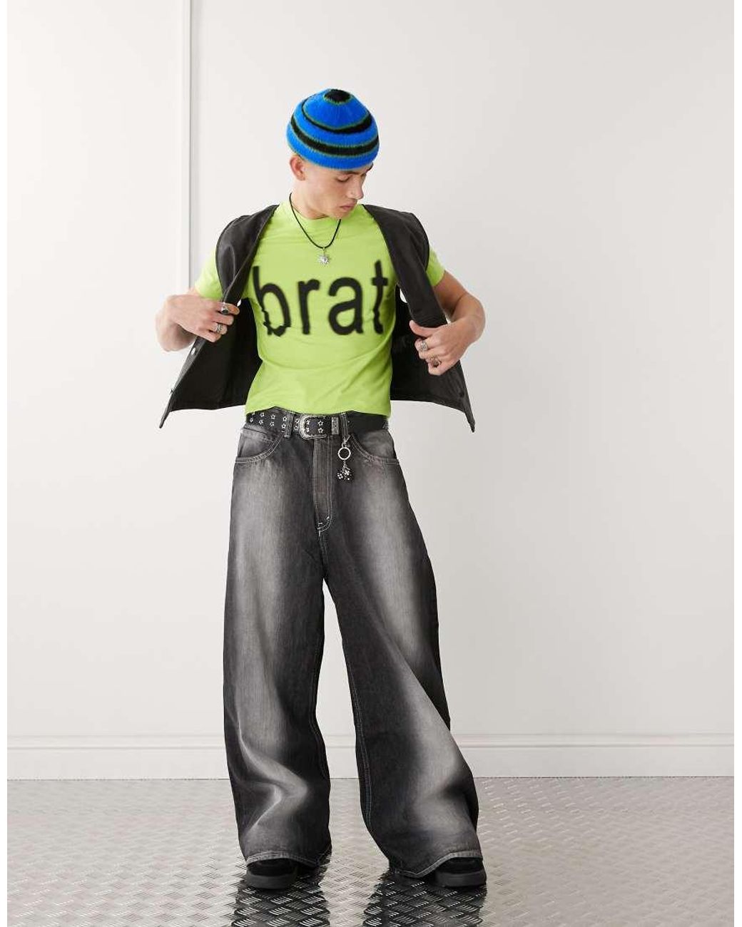 Collusion Official Charli Xcx Brat Slogan Shrunken T-Shirt in