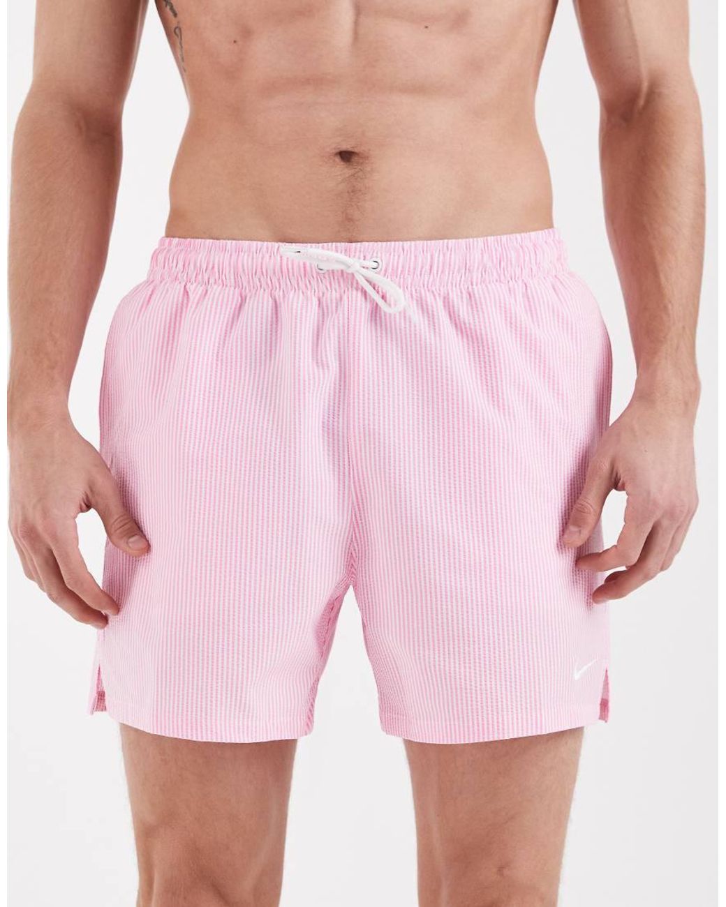 Nike Pink Nike 5 Inch Volley Seersucker Swim Shorts for men