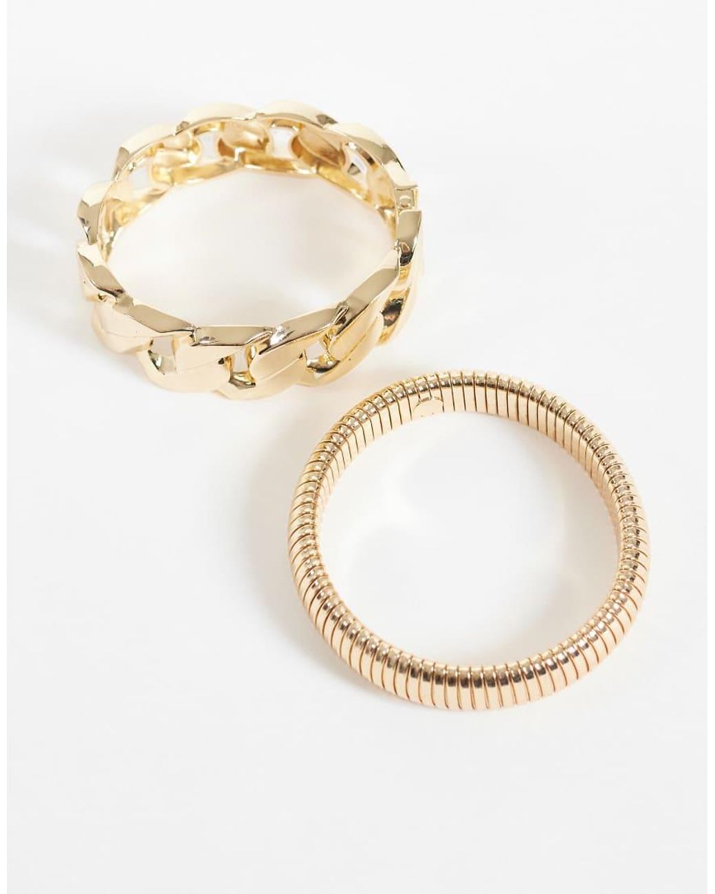 ASOS Metallic Pack Of 2 Bracelets With Chain Detail