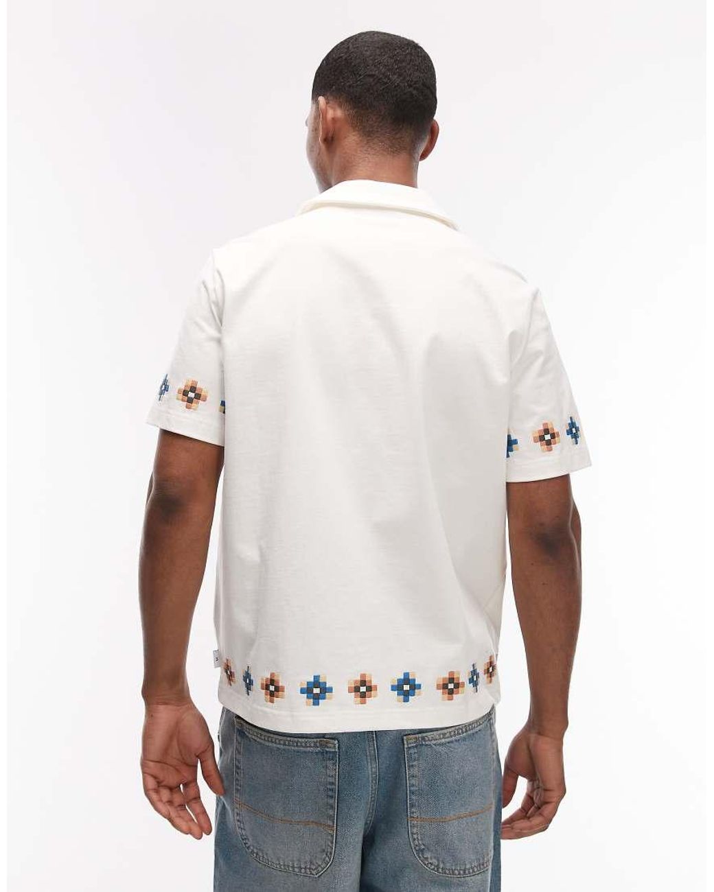 Paul Smith White Short Sleeve Casual Fit Shirt With Embroidery for men