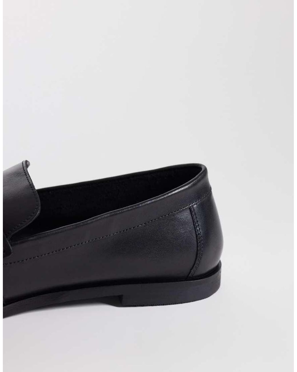 Walk London Black Roma Saddle Loafers for men