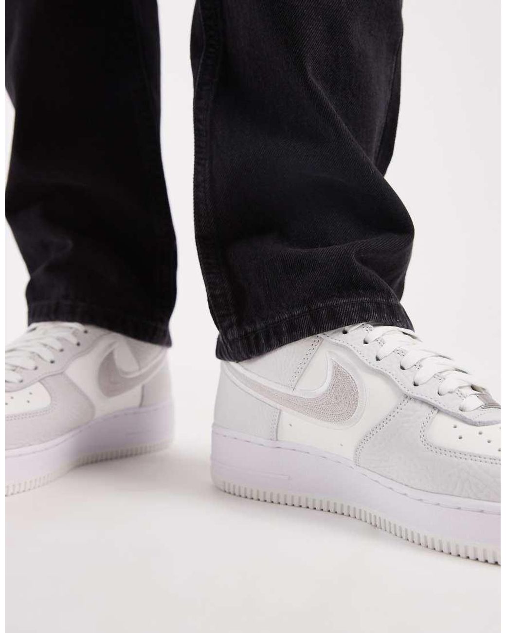 Nike Black Air Force 1 Trainers With Swoosh Detail for men