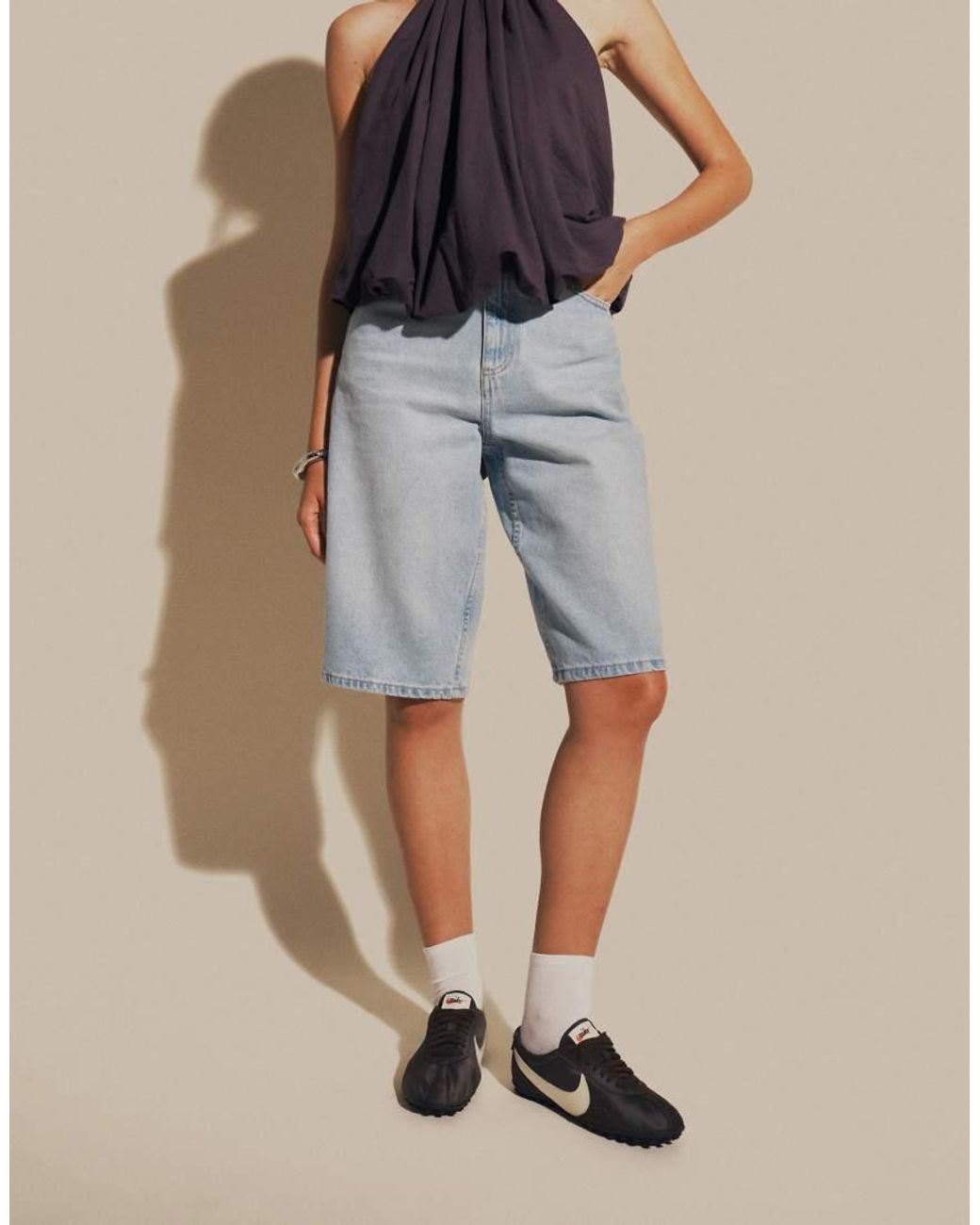 ASOS Blue Denim Baggy Bermuda Short