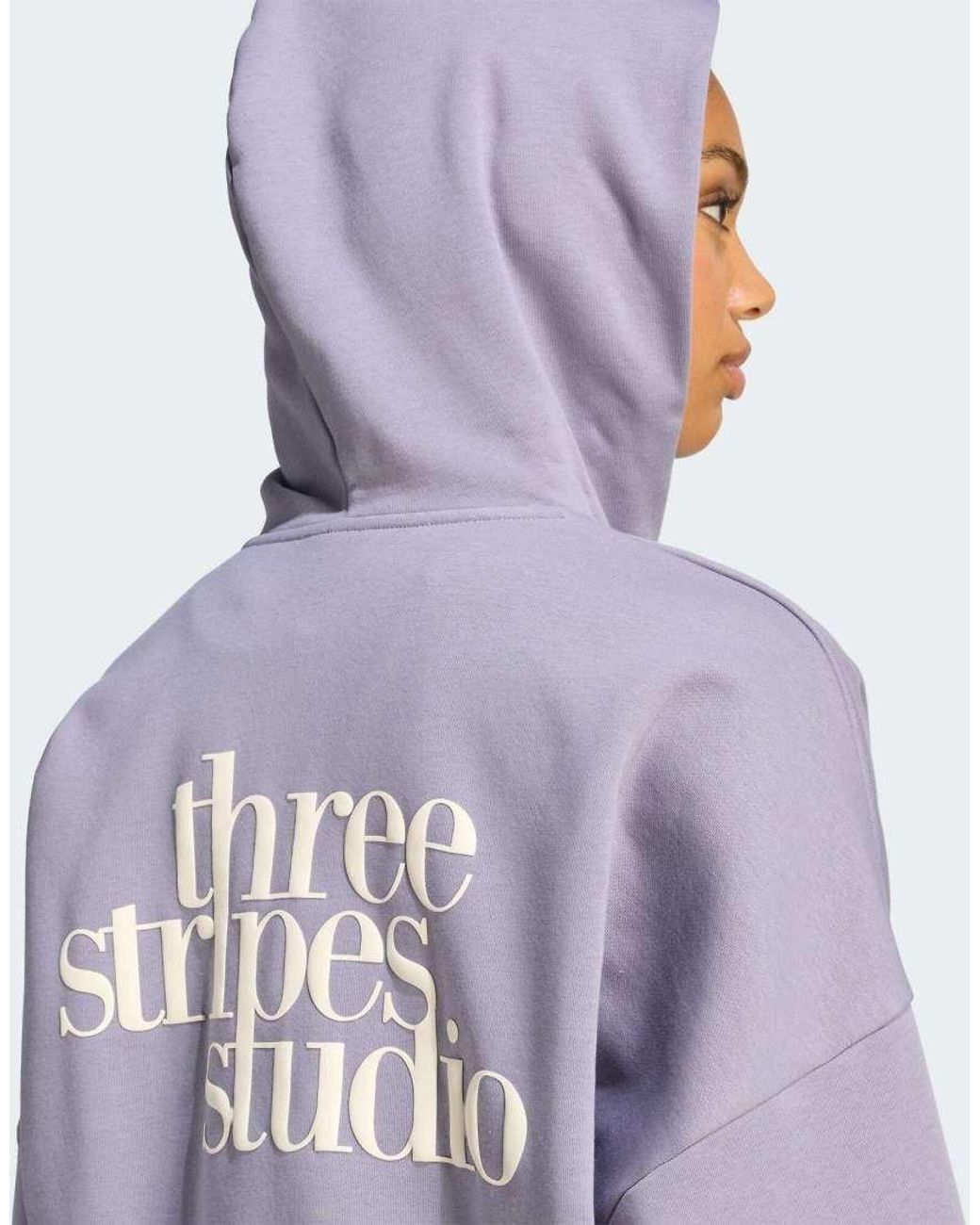 Adidas Originals Purple 3 Stripes Studio Hooded Tracktop