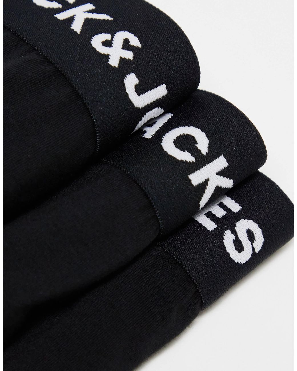 Jack & Jones Black 3 Pack Trunks for men