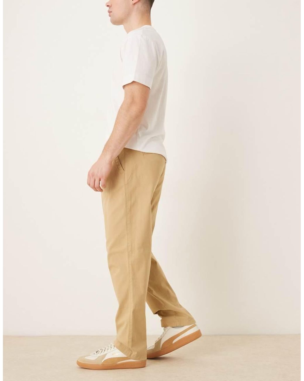 ASOS Natural Straight Trousers for men