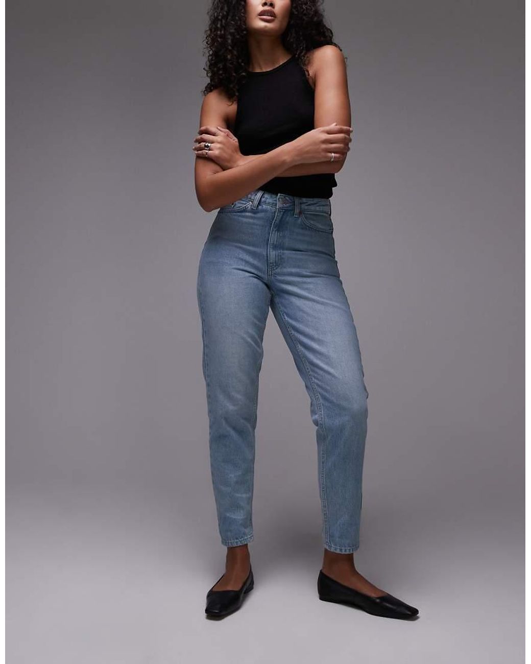 Topshop Hourglass Blue Mom High Rise Jean