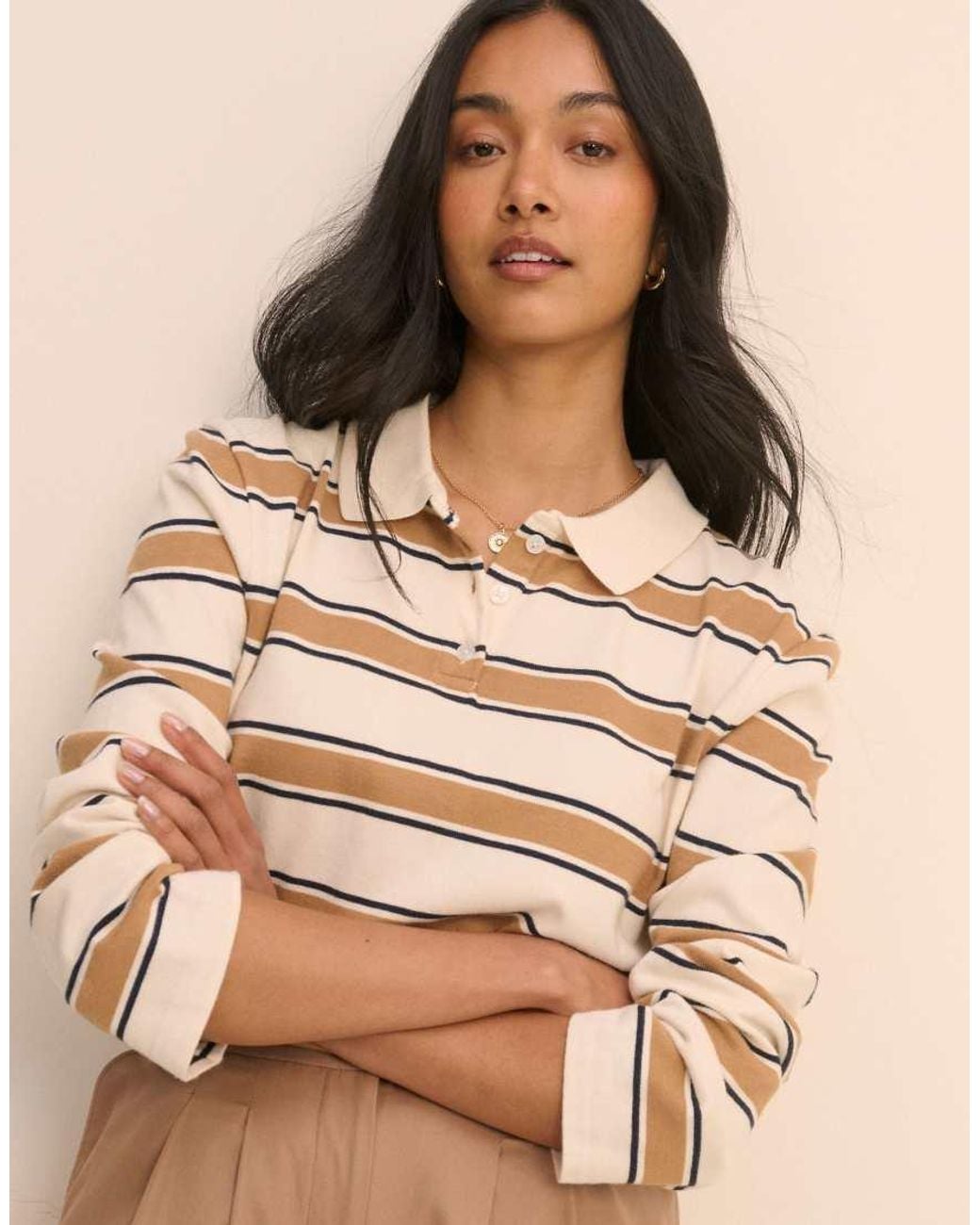 Nobody's Child Natural Jersey Polo Top