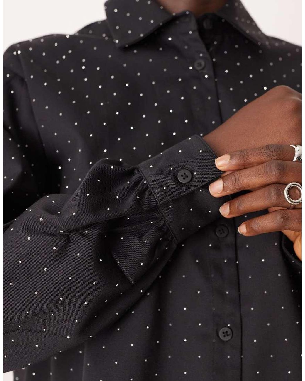 ASOS Black Oversized Hotfix Shirt Co-ord