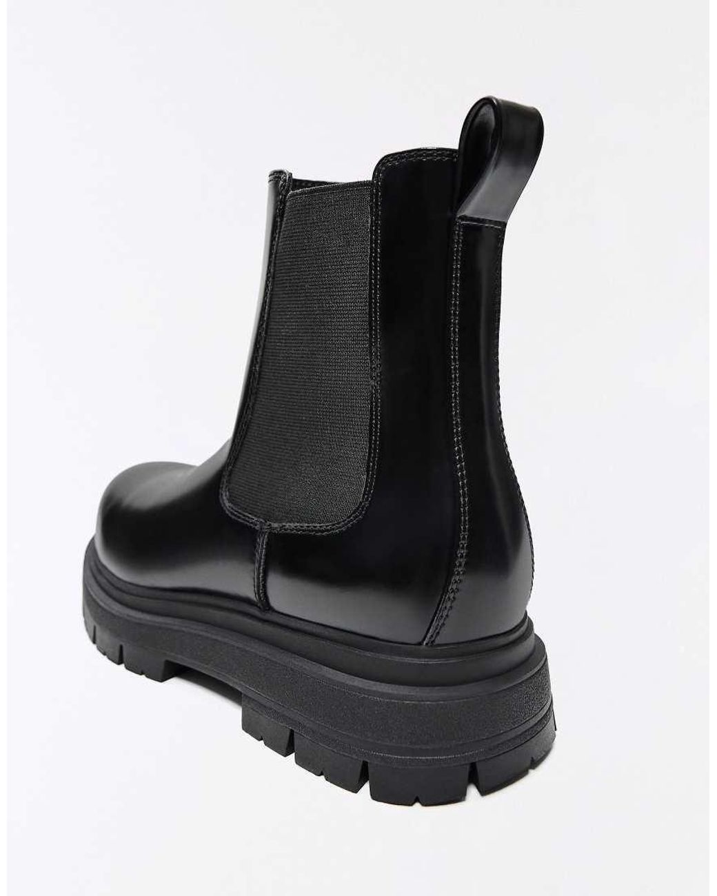 Bershka Black Chealse Ankle Boot for men
