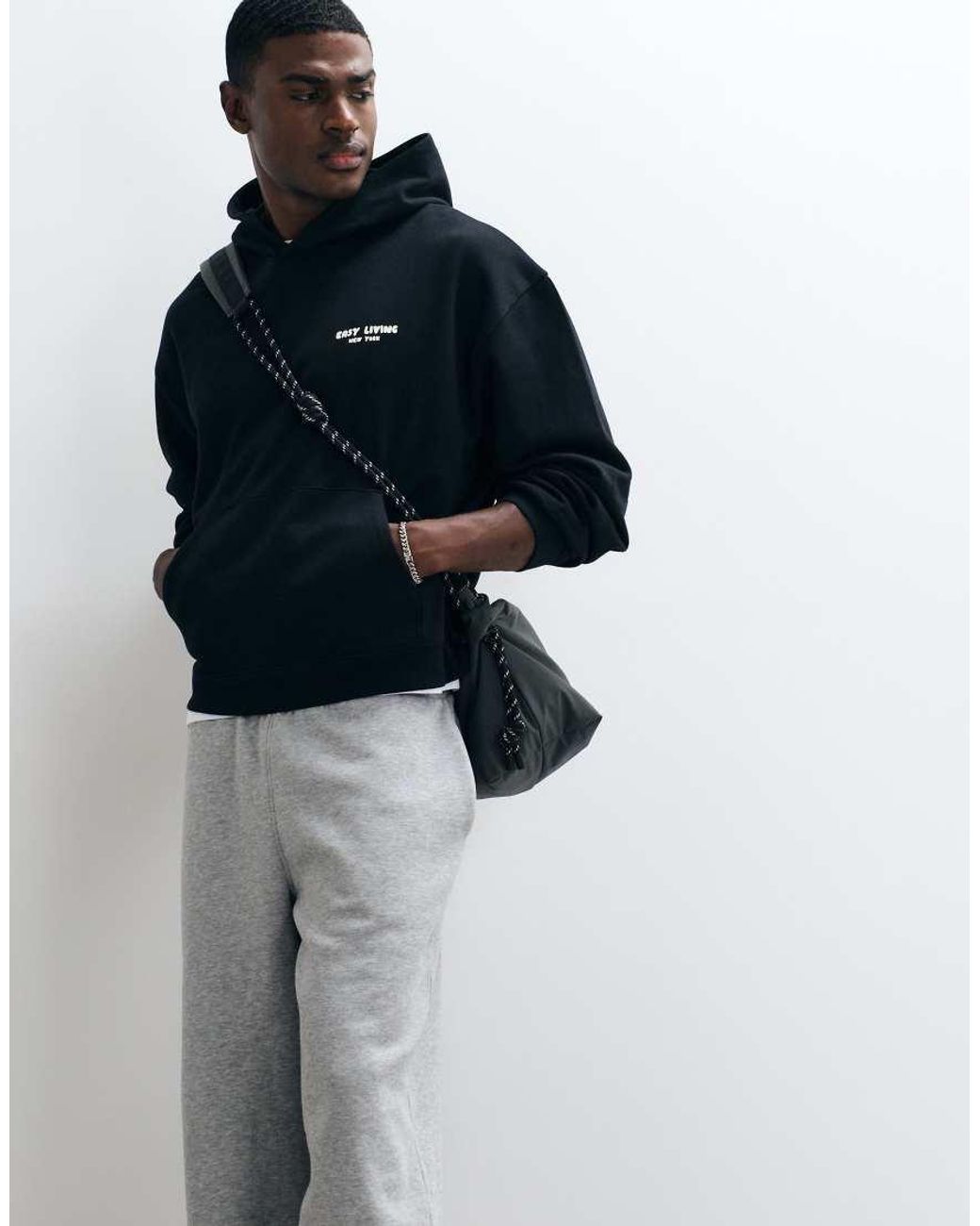 ASOS Blue Oversized Hoodie With Print for men