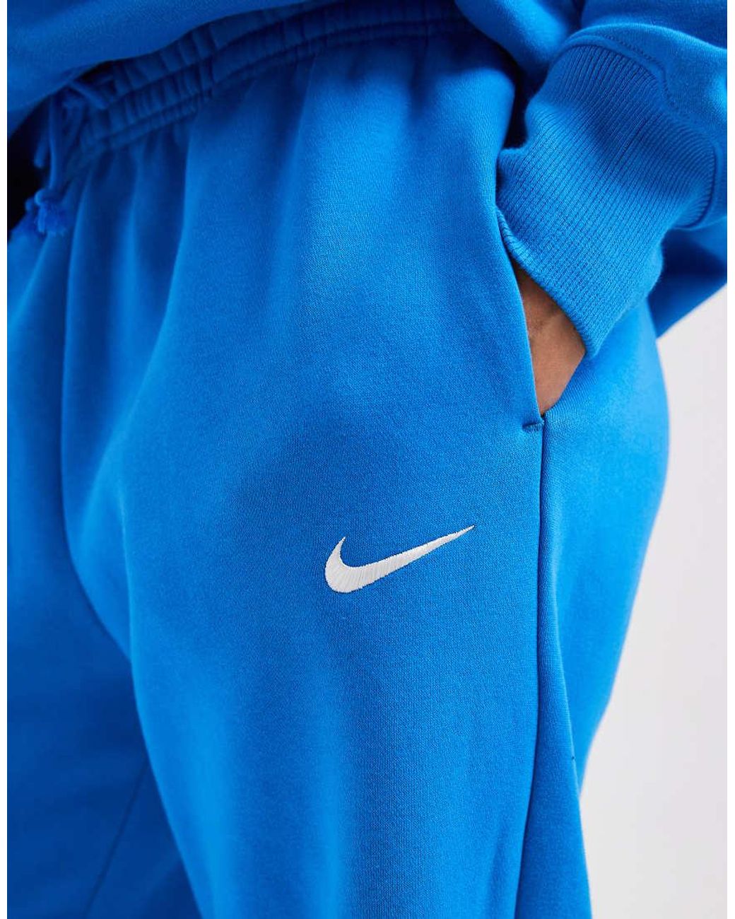 Nike Blue Phoenix Fleece High Waisted Oversized Cuffed Joggers