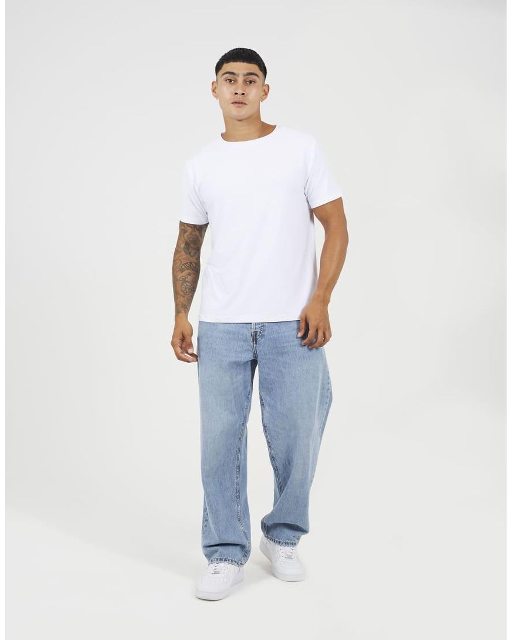 Brave Soul White Classic Crew Neck T-Shirt for men