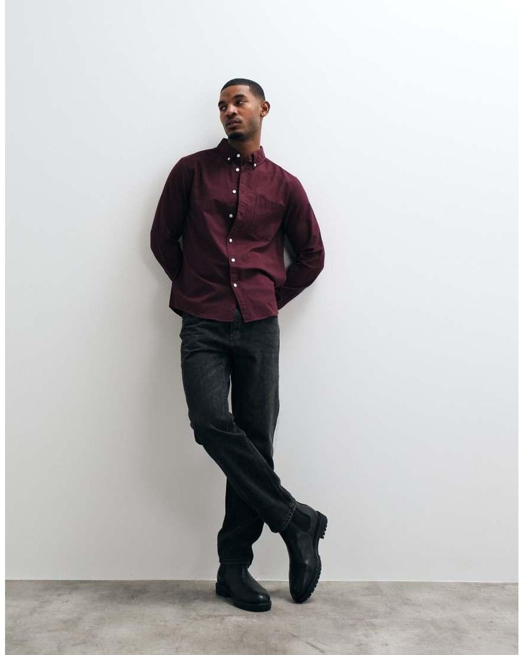 ASOS Purple Regular Fit Oxford Shirt for men