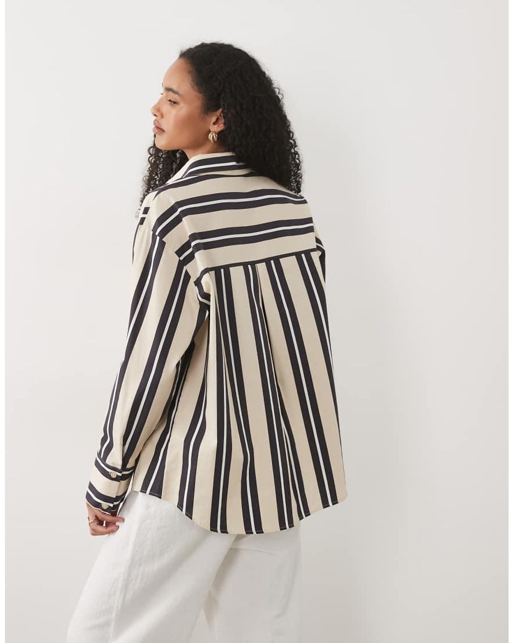 ASOS White Stripe Oversized Shirt