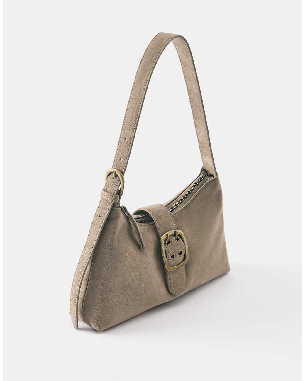 Pull&Bear Natural Buckle Shoulder Bag