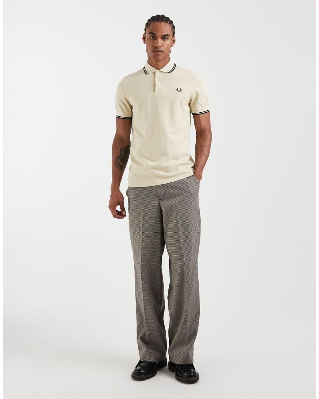 Fred Perry White Twin Tipped Polo Shirt for men