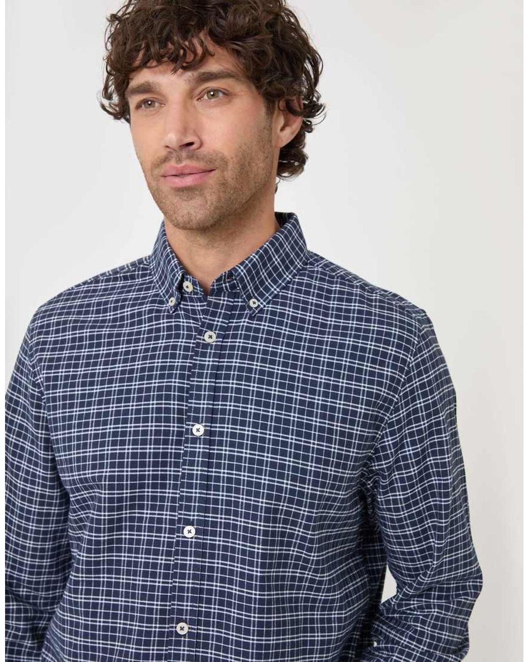 Threadbare Blue Regular Fit Cotton Oxford Shirt for men