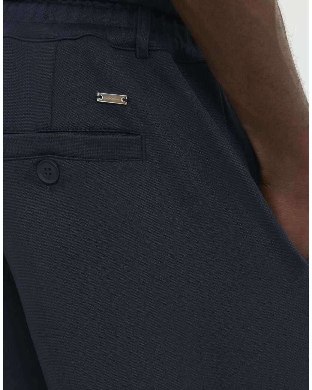 River Island Blue Slim Fit Fixed Waist Cotton Joggers for men
