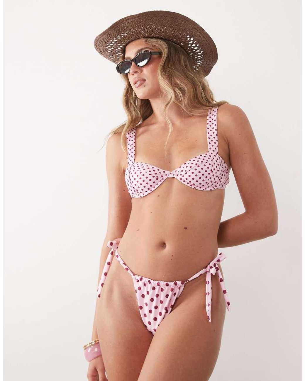 Going Somewhere Brown Polka Dot Underwire Bikini Top