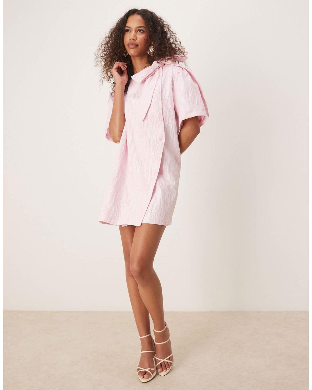 ghospell oversized collar mini dress Ghospell - Oversized Collar Mini Dress - Women - Polyester/Spandex - S