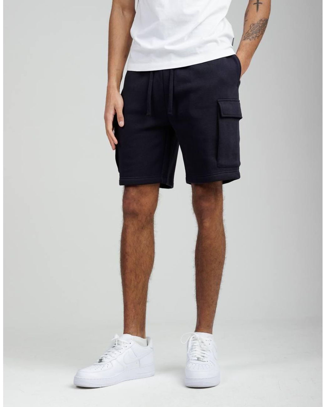 French Connection Blue 2 Pack Cotton Blend Jersey Cargo-Style Shorts for men