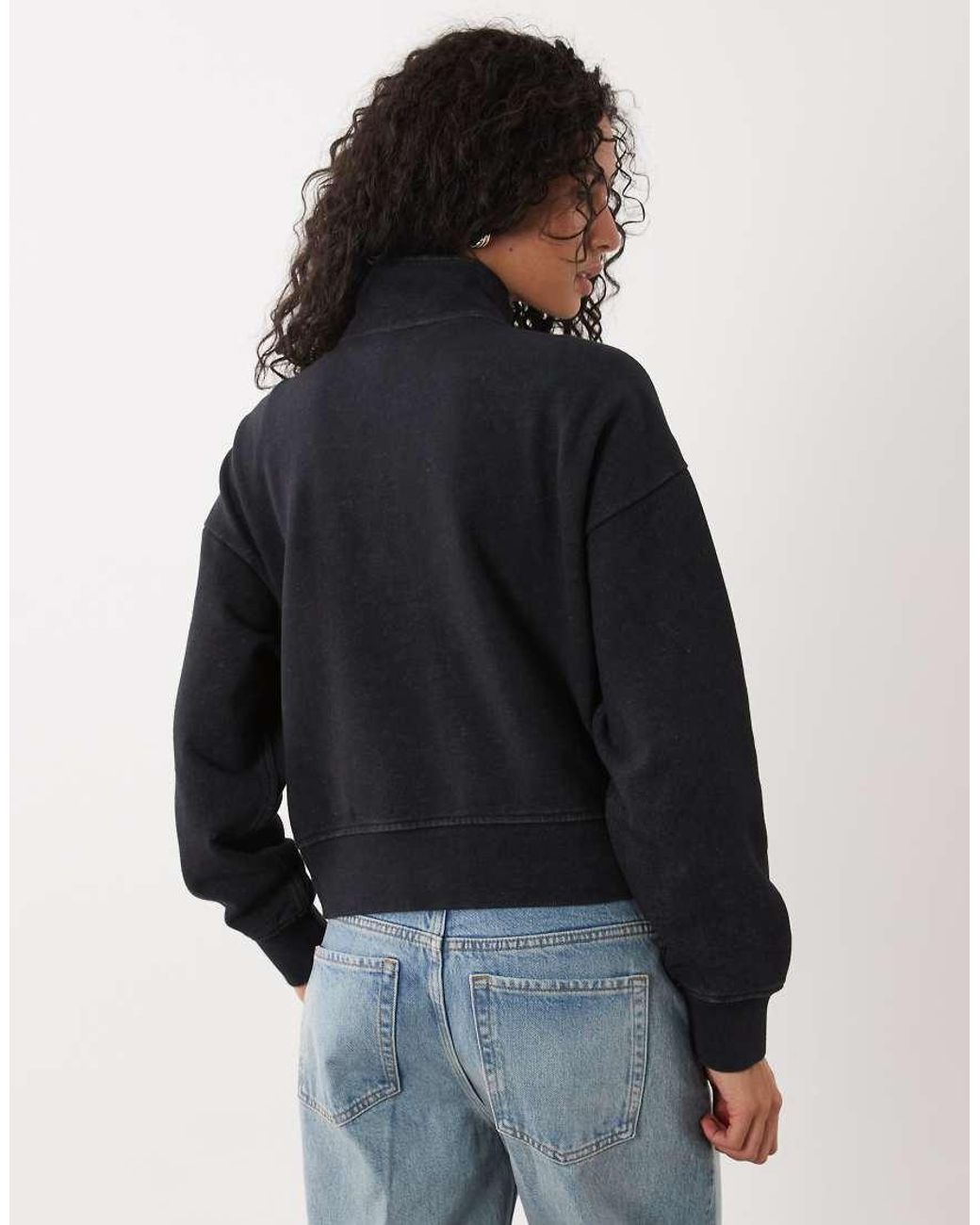 Calvin Klein Black French Terry Quarter Zip