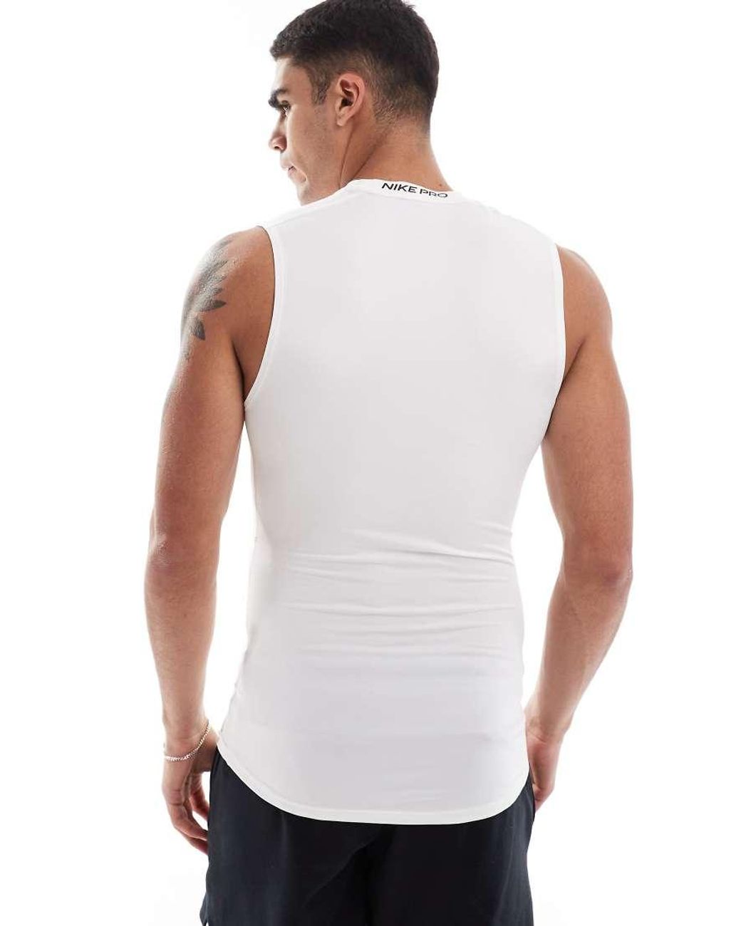 Nike White Pro Dri-fit Tight Vest for men