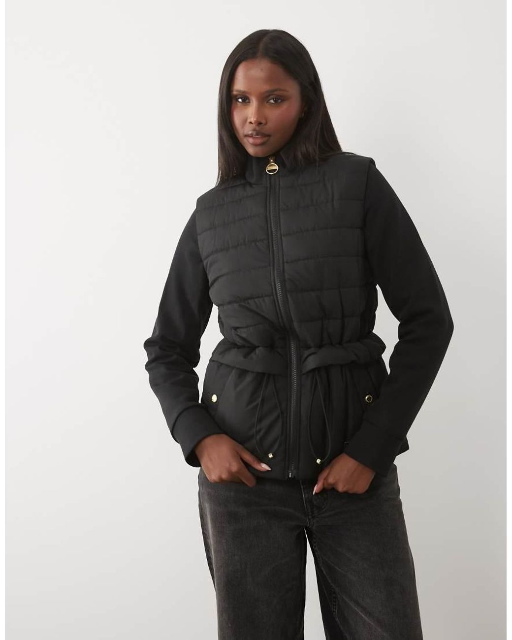 Barbour Black Ari Quilted Sweat Jacket