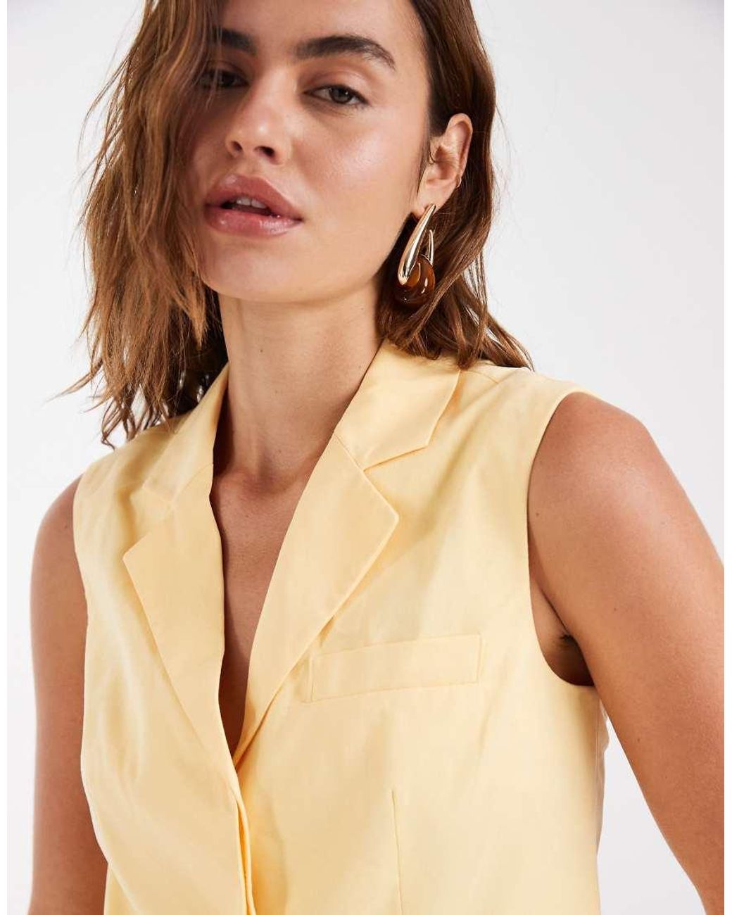Vero Moda Natural Tailored Boxy Waistcoat