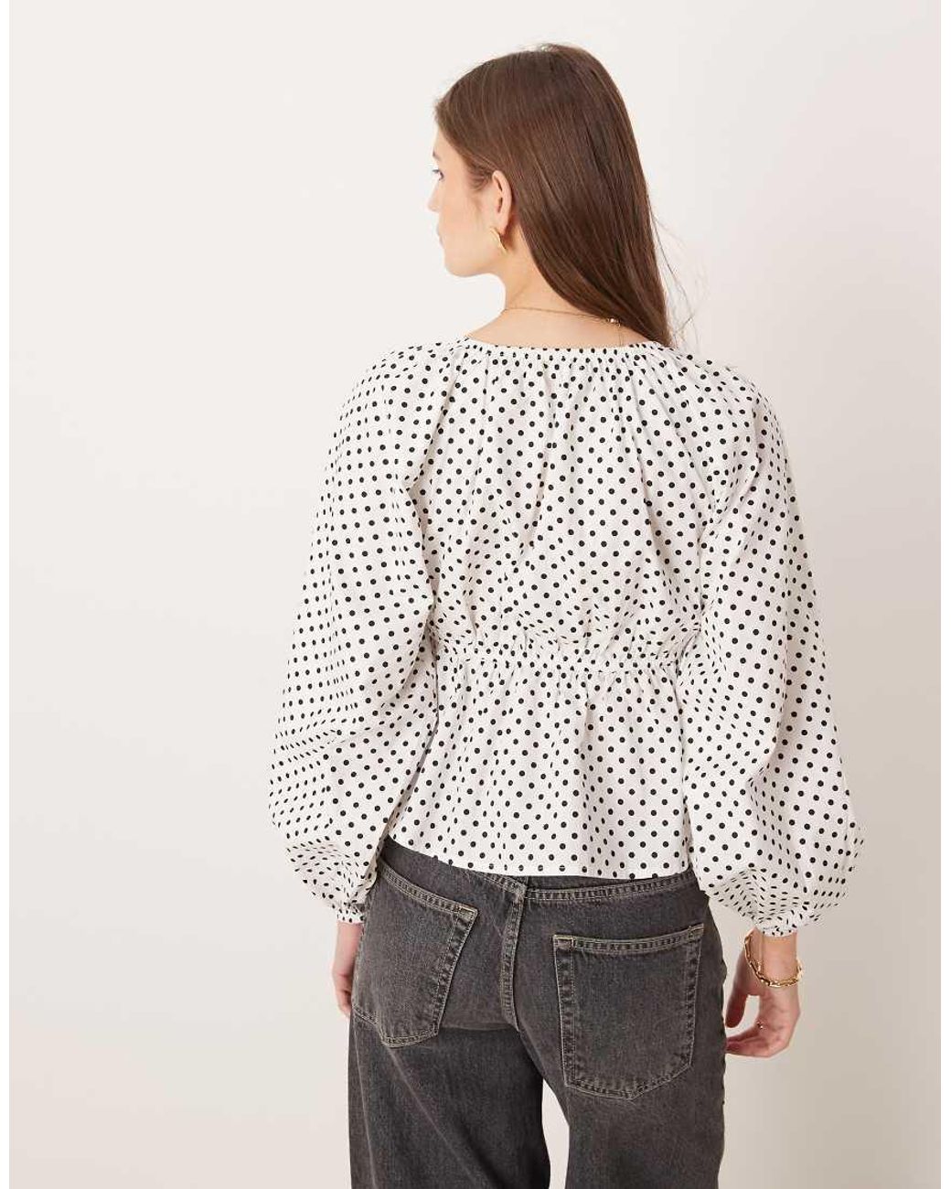 Glamorous Gray Balloon Sleeve Blouse