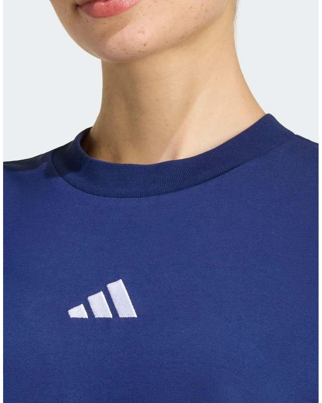 Adidas Originals Blue Essentials 3-Stripes Tee Dress