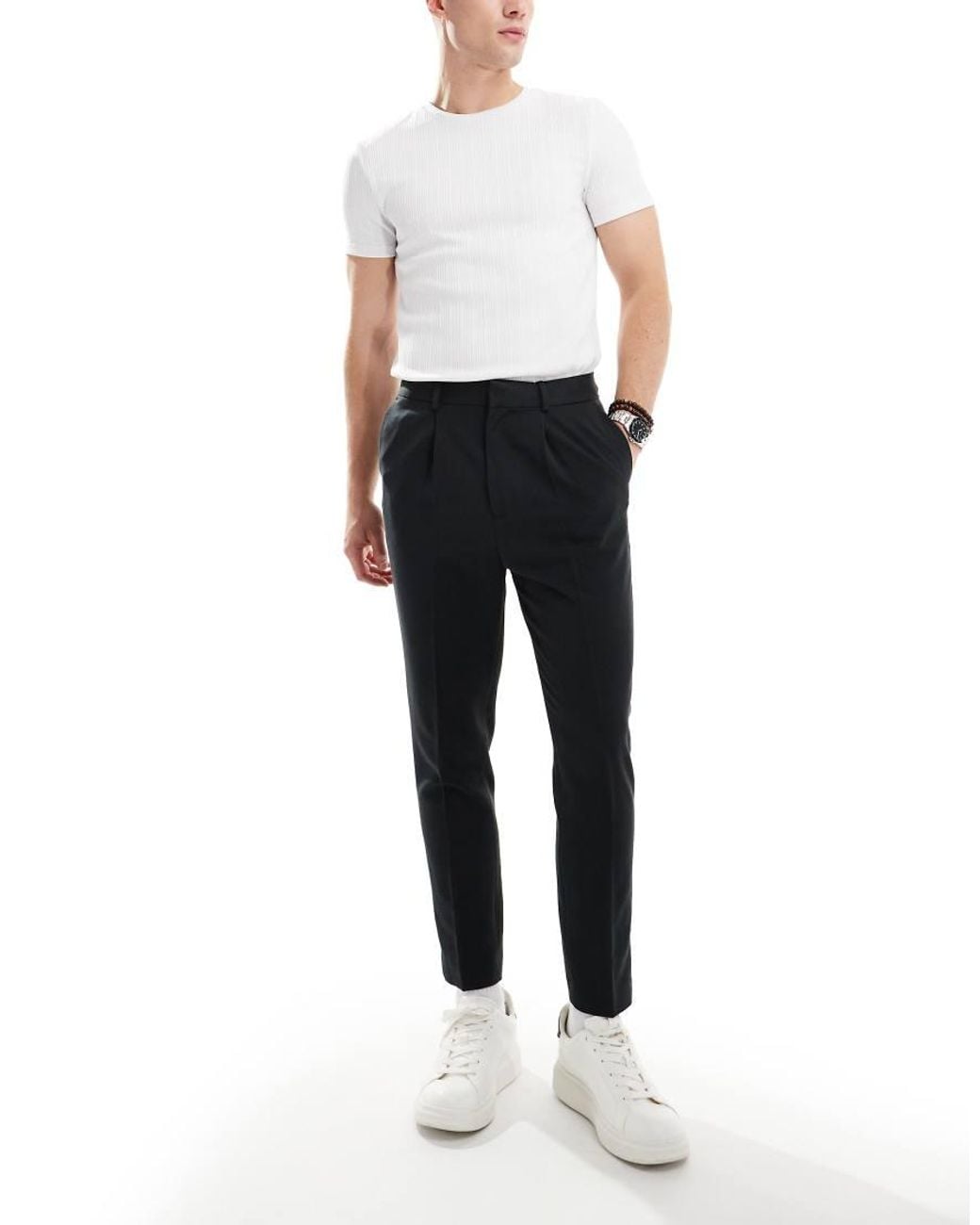 ASOS Blue Tapered Smart Trousers for men