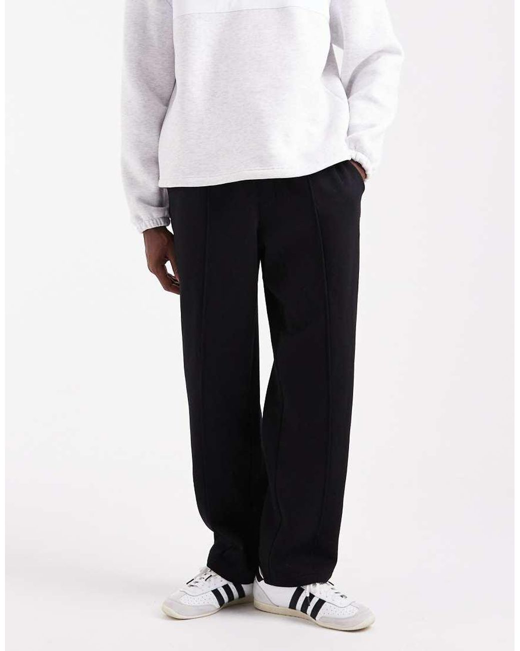 Jack & Jones Black Wide Leg Jogger With Pintuck for men