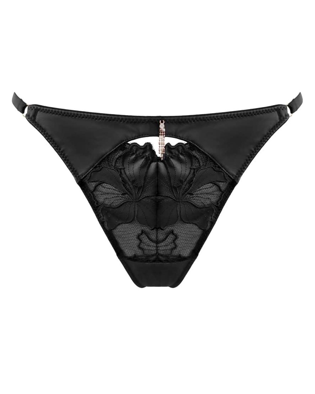 Pour Moi Black Onyx Embroidery G String Thong