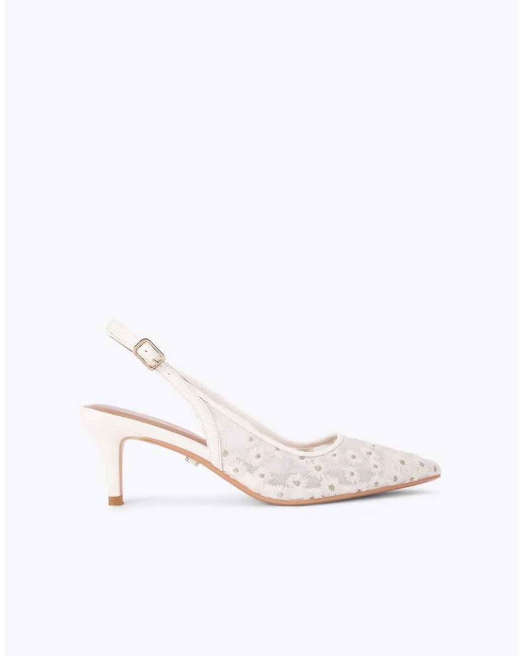 Carvela Kurt Geiger White Positano Sling Low Heeled Shoes