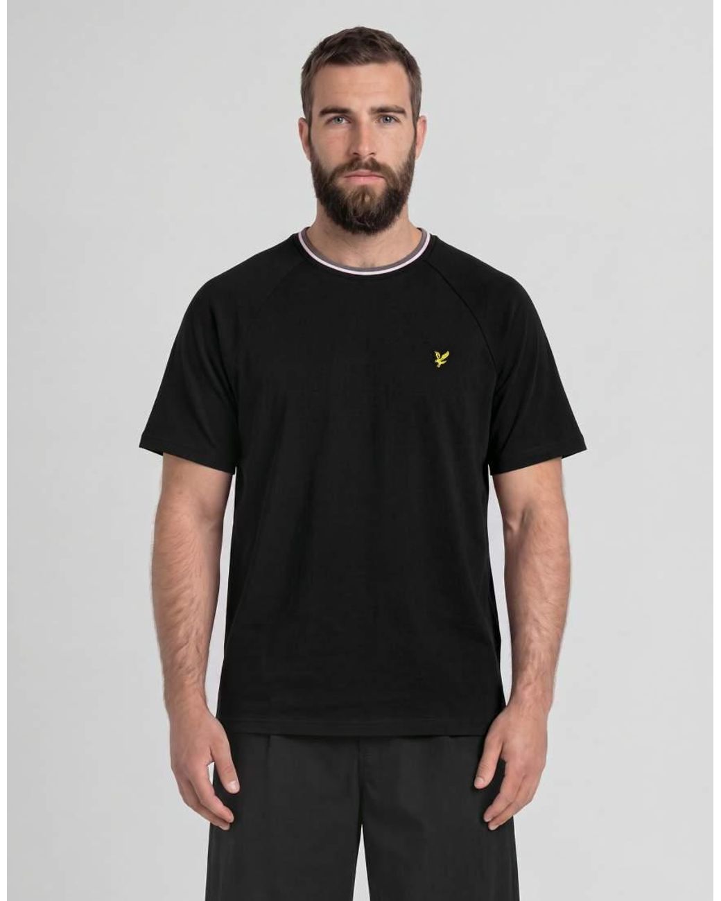 Lyle & Scott Black Ss T-Shirts Tipped Track T-Shirt for men