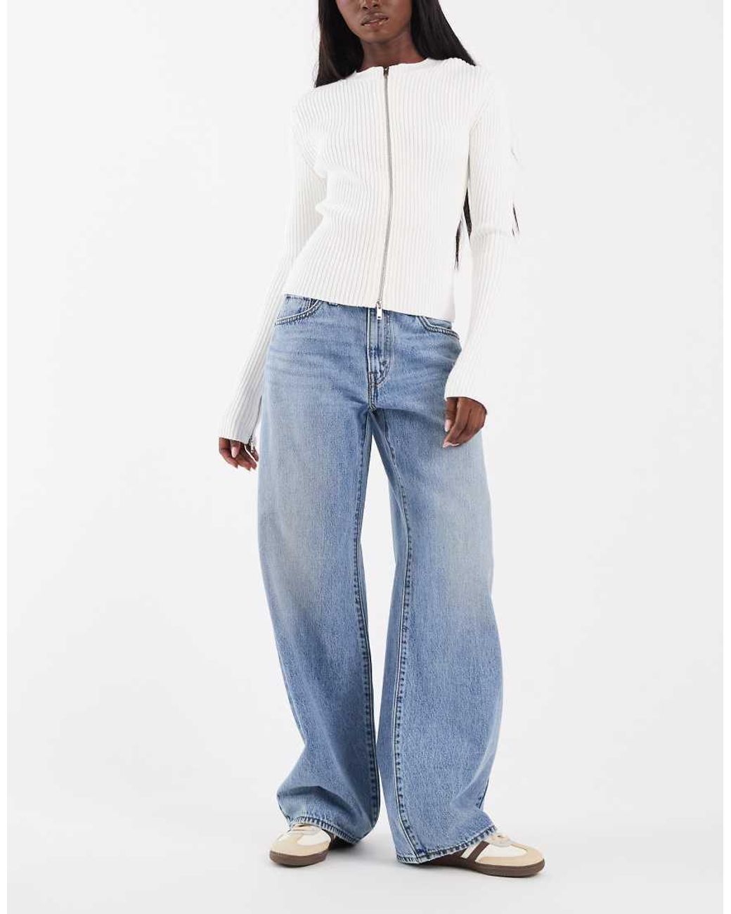 Levi's Middy Balloon Jeans Met Lichte Wassing in het Blue