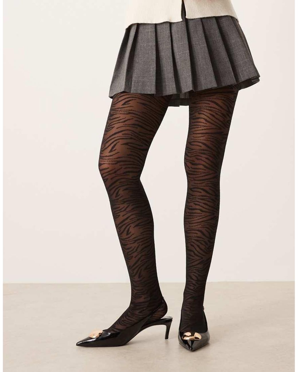ASOS Black Zebra Patterned Tights